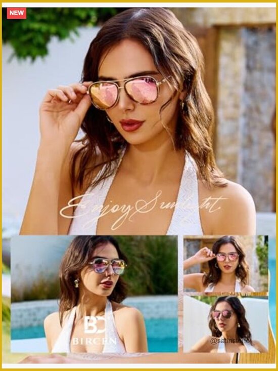 Polarized Sunglasses with Acetate Frame, UV400 Protection, Mirrored Lenses main image 6